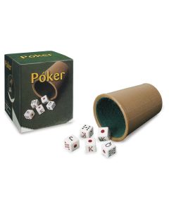 Cubilete forrado y dados póker