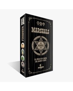 Marshals juego de mesa con cartas y meeples ambientado en el lejano oeste.
