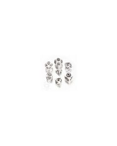 Set 7 Dados Dragons White & Black