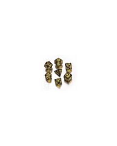 Set 7 Dados Dragons Black & Yellow