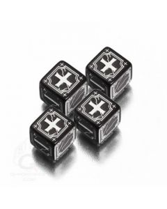 Black & white Antique Fudge Dice (4)