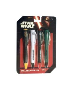 SET 4 BOLIGRAFOS PROYECTOR LUZ (TINTAS DIFERENTES) STAR WARS