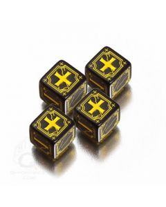 Black & Yellow Antique Fudge Dice (4)